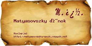 Matyasovszky Énok névjegykártya